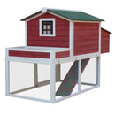 Coops & Hutches, Hinterland Acres 63" Chicken Coop Run & Planter - Red - Seasonal Overstock