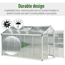 Greenhouses, 10' x 6.2' Walk-In Aluminum Frame Greenhouse with Polycarbonate Panels, Swing Door - Silver - Seasonal Overstock