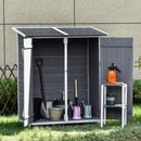 54.75" x 29.5" x 63" Grey Wood Garden Storage Shed - Seasonal Overstock