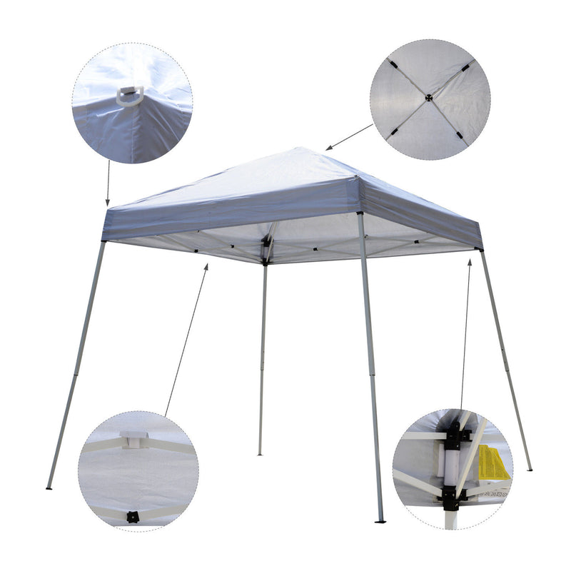 8.2 x 8.2ft Easy Pop Up Canopy Tent W/ Slanted Legs - Seasonal Overstock