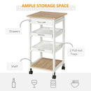 Adina 4-Tier Rolling Kitchen Island & Serving Cart - White - Seasonal Overstock