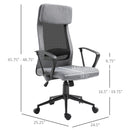 Everett High Back Grey Office Chair with Mesh Back - Seasonal Overstock