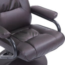 Kenton Faux Leather Chair and Ottoman - Brown - Seasonal Overstock