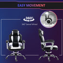 Flyta Ergonomic Executive Faux Leather White & Black Office Gaming Chair - Seasonal Overstock