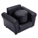 Kids Furniture, Kids Casa Kids Chair and Ottoman Set - Black - Seasonal Overstock