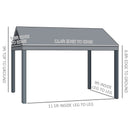 Nobleton 10' x 12' Heavy Duty Hard Top Steel Roof Gazebo Pergola