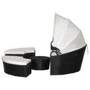 Paloma 4pc Outdoor Rattan Sofa Bed / Patio Conversation Set - Cream White - Seasonal Overstock