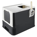 Portable Cat Litter Box with Feet Cleaning Top Exit - Seasonal Overstock