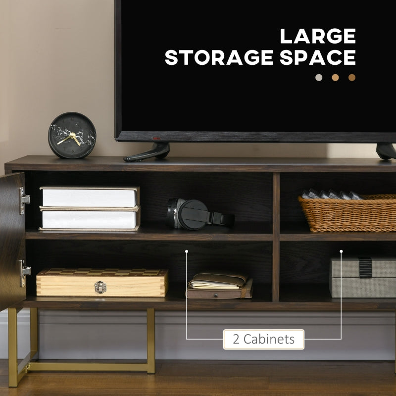 Richie Brown and Gold Cabinet Style TV Stand for TVS up to 55" - Seasonal Overstock