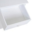 Selina White Accent End Table with Drawer - Seasonal Overstock