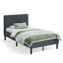 Tomi Twin Size Upholstered Platform Bed - Seasonal Overstock