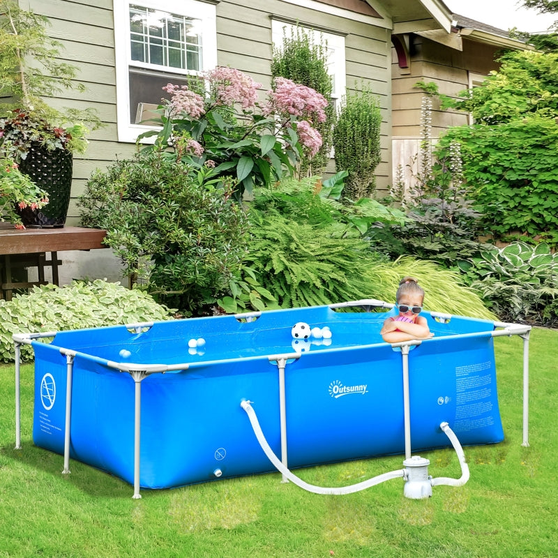 8.3' x 5' Above Ground Swimming Pool with Pump & Filter 26" Deep - Blue - Seasonal Overstock