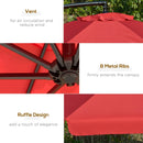 Patio Umbrella, 11ft Offset Cantilever Patio Umbrella with Easy Tilt Adjust - Red - Seasonal Overstock