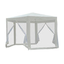 13ft Hexagonal Portable Party Gazebo with Mesh Walls - Cream White - Seasonal Overstock
