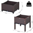 Planters, 31.5" x 15.75" Raised 2-Box Planter Flower Bed - Brown - Seasonal Overstock