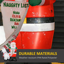Christmas Decorations, 6ft Inflatable Santa with Naughty List & Goat - Seasonal Overstock