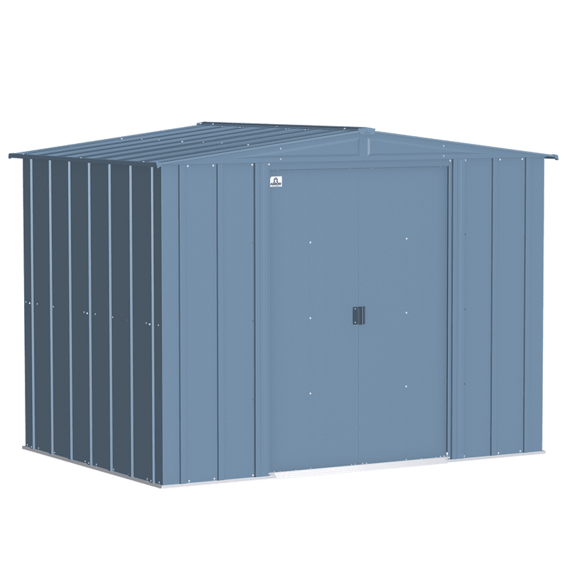 8' x 6' Arrow Classic Steel Storage Shed - Blue Grey - Seasonal Overstock