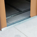 Storage Sheds, 9' x 6.4' Outdoor Garden Storage Shed with Dual Sliding Doors - Tan Brown - Seasonal Overstock