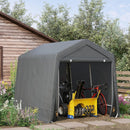 9' x 8' Dark Grey Heavy Duty Outdoor Portable Storage Shed - Seasonal Overstock