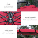 Patio Umbrella, 9ft Offset Cantilever Patio Umbrella with Easy Tilt Adjust - Red - Seasonal Overstock