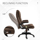 Maverick Luxury Executive Chair with Vibration Massage and Reclining - Brown Fabric - Seasonal Overstock