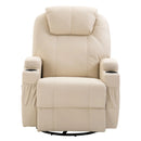 Reclining Chairs, Maxx Reclining Swivel Vibration Massage Chair - Cream - Seasonal Overstock