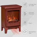 Mini Electric Fireplace with Realistic Flame - Red - Seasonal Overstock