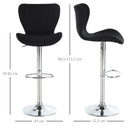 Norwin Adjustable Height Swivel Barstool (2 Pack) - Black Fabric - Seasonal Overstock