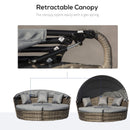 Paloma II 4pc Outdoor Rattan Sofa Bed / Patio Conversation Set - Grey - Seasonal Overstock