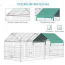 Portable Metal Pet Pen for Small Animals 7.25' x 3.4' x 3.4' - Silver / Green - Seasonal Overstock