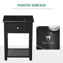 Selina Black Accent End Table with Drawer - Seasonal Overstock