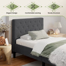 Tomi Twin Size Upholstered Platform Bed - Seasonal Overstock