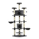 Cat Trees, XL 6.6ft Luxury Cat Tree Condo in Grey - Seasonal Overstock