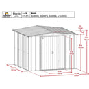 8' x 8' Arrow Classic Steel Storage Shed - Charcoal - Seasonal Overstock