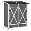 54.75" x 29.5" x 63" Grey Wood Garden Storage Shed - Seasonal Overstock