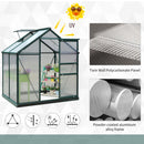 Greenhouses, 6.2' x 4.3' Walk-In Greenhouse with Aluminum Frame, Polycarbonate Panels and Sliding Door - Green - Seasonal Overstock