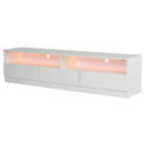TV Stands, Thane 71" TV Stand with LED Backlighting in Glossy White - Seasonal Overstock