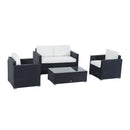 Patio Furniture, Brently 4pc Patio Sofa Set - White / Black - Seasonal Overstock