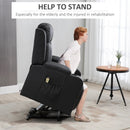 Darian Black Faux Leather Powered Lift Chair Recliner - Seasonal Overstock