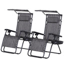 Patio Furniture, Darius 2pc Zero Gravity Chair Set - Grey - Seasonal Overstock