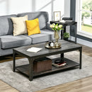 Coffee Tables, Dustin Rustic Industrial Coffee Table in Dark Walnut and Black - Seasonal Overstock