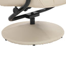 Reclining Chairs, Kenton Faux Leather Chair and Ottoman - Cream - Seasonal Overstock