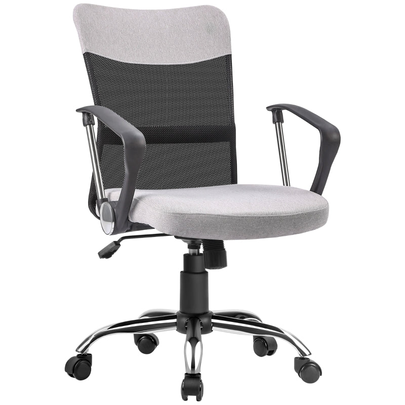 Minnie Ergonomic Mid Back Office Chair - Grey & Black - Seasonal Overstock
