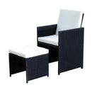 Mira 9pc Outdoor Patio Rattan Compact Dining Set - White - Seasonal Overstock