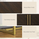 Richie Brown and Gold Cabinet Style TV Stand for TVS up to 55" - Seasonal Overstock