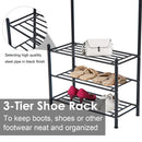 Brynn Entranceway Hall Tree with Coat and Shoe Storage - Black - Seasonal Overstock