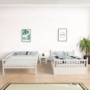 Chandler Full Over Full Wood Bunk Bed with Trundle Bed - White - Seasonal Overstock