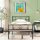 Farrah Twin Size Metal Platform Bed Frame with Headboard and Footboard - Seasonal Overstock