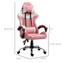 Koral Pink Gaming Chair with Adjustable Head Pillow and Lumbar Support - Seasonal Overstock