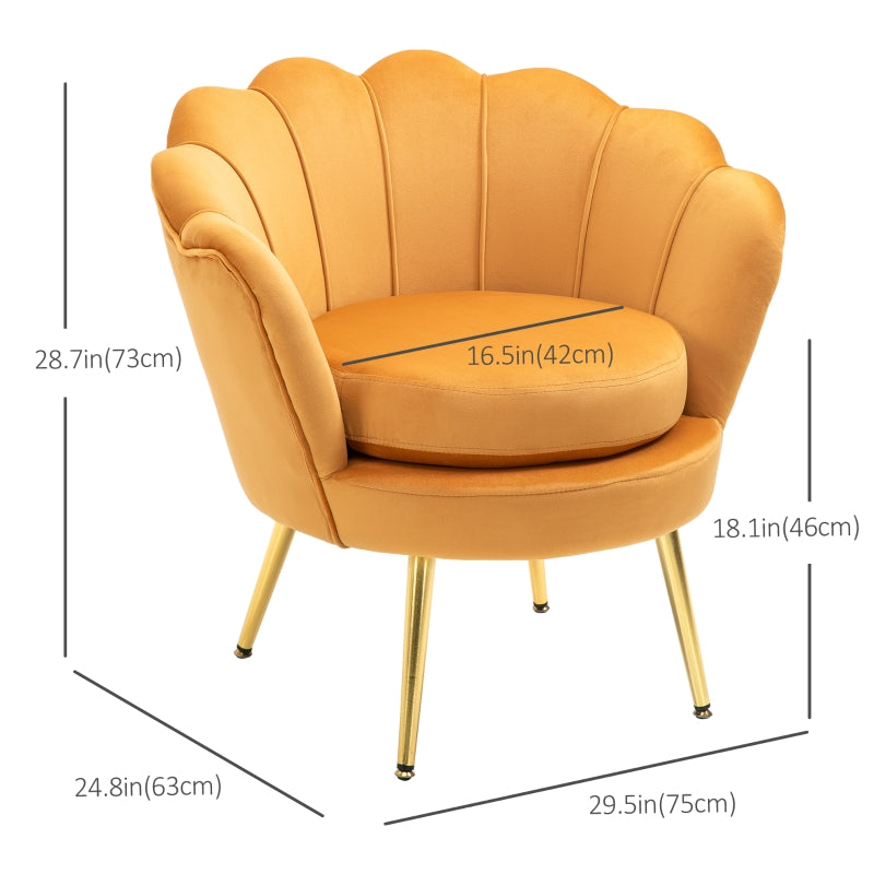 Lita Velvety Accent Tub Chair - Yellow - Seasonal Overstock